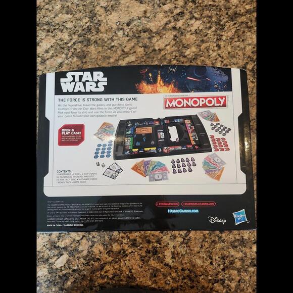 Star Wars Monopoly Open & Play Case Edition‎ Box & Board In One - Picture 2 of 3